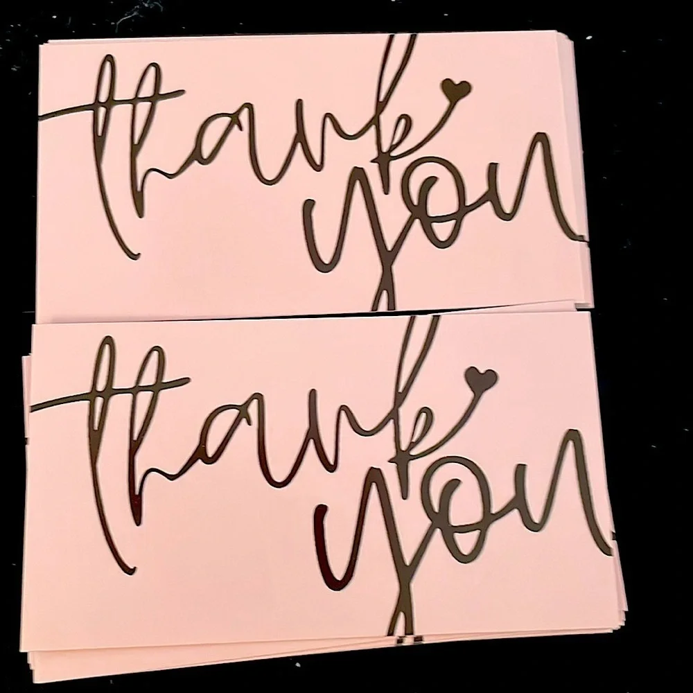 20pc Pink Thank You Cards and 20 Polymailers